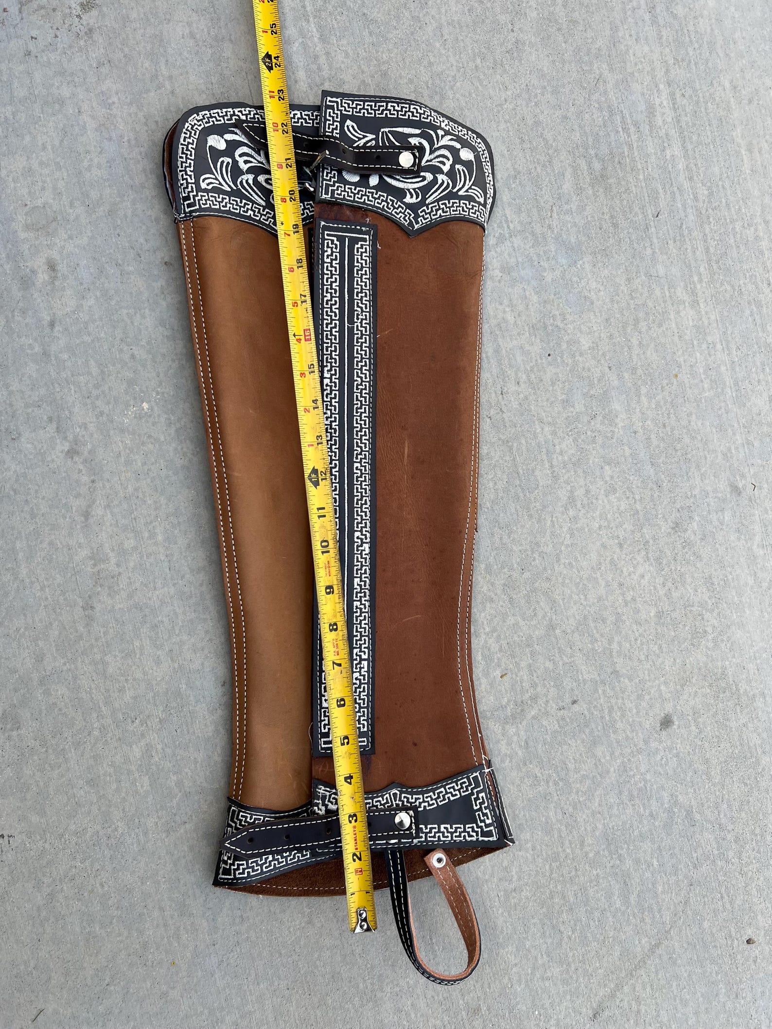 Embroidered Leather Western Riding Chaps: Tall Charro Saddle Gear - Etsy