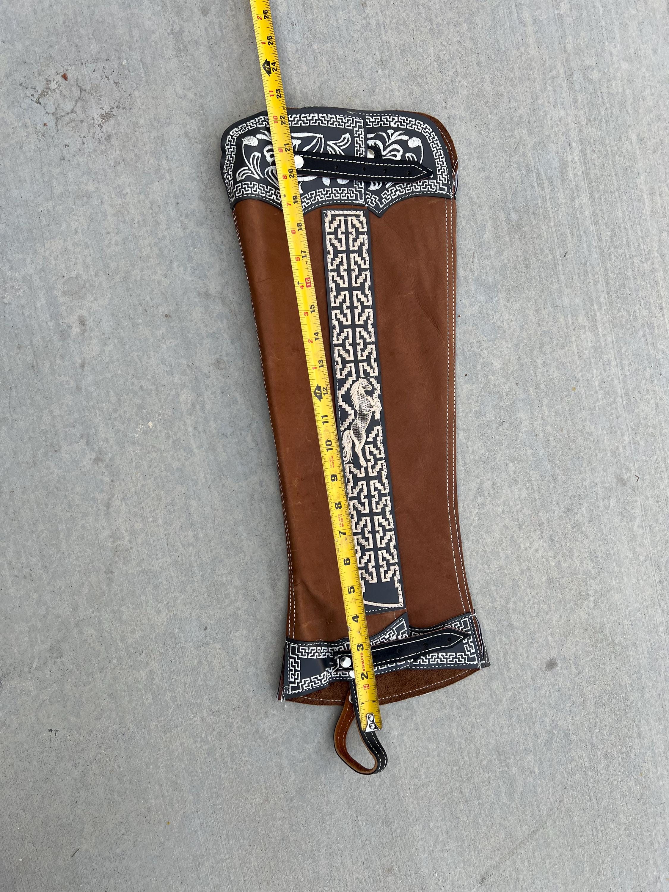 Embroidered Leather Western Riding Chaps: Tall Charro Saddle Gear - Etsy