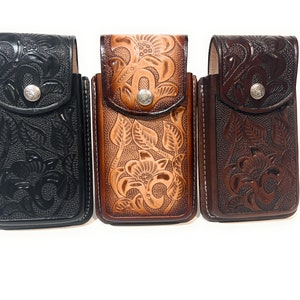 Tulip Leather Western Phone Case: Heavy Duty with Belt Loop
