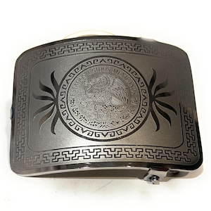 Hand Crafted Western Belt Buckle, Rectangular Shape Cowboy Rodeo Eagle Stainless Steel Belt Buckle, Hebilla Vaquera Aguila