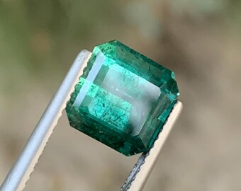 Natuurlijke groenblauw toermalijn, 4,5 kt gefacetteerde vierkante smaragd geslepen edelsteen