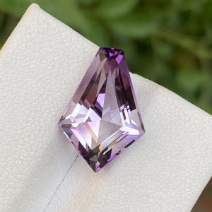 Natural Bicolor Amethyst 6.30cts Faceted Shield Cut