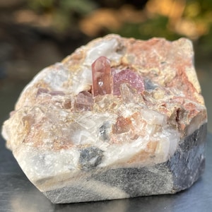 Rare Pink Topaz Matrix Specimen From Katlang, Pakistan