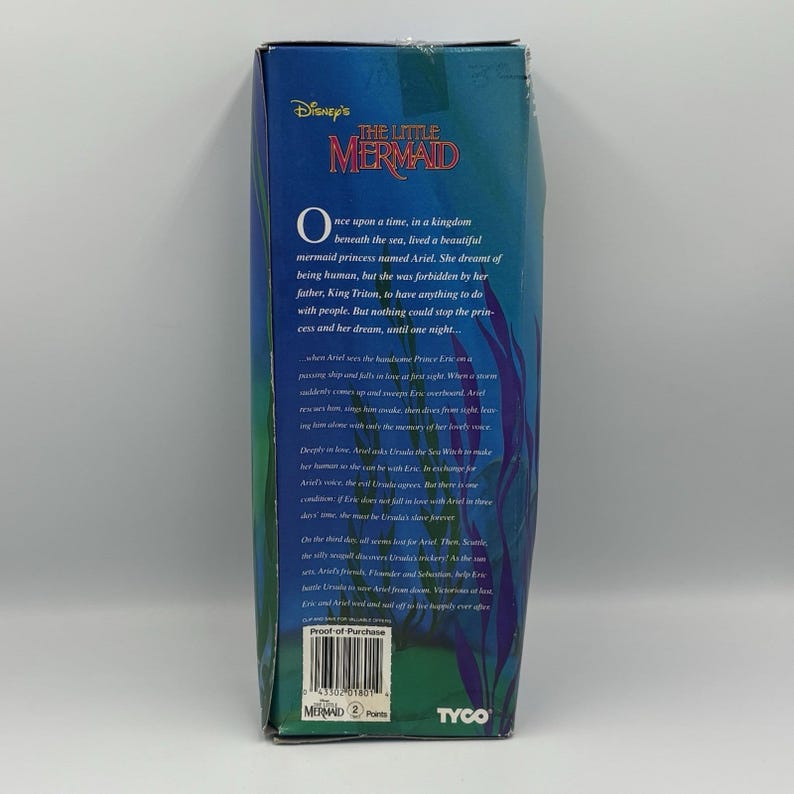 Vintage Ariel Little Mermaid Disney 1991 New sealed in box Tyco Doll Damaged Box image 15
