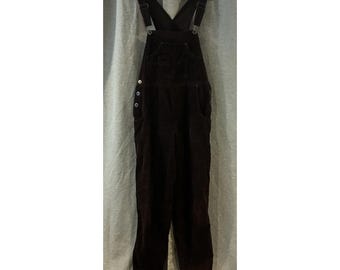 Vintage Arizona Corduroy Overalls Womens Medium Brown Slouchy Y2K Utility 90s