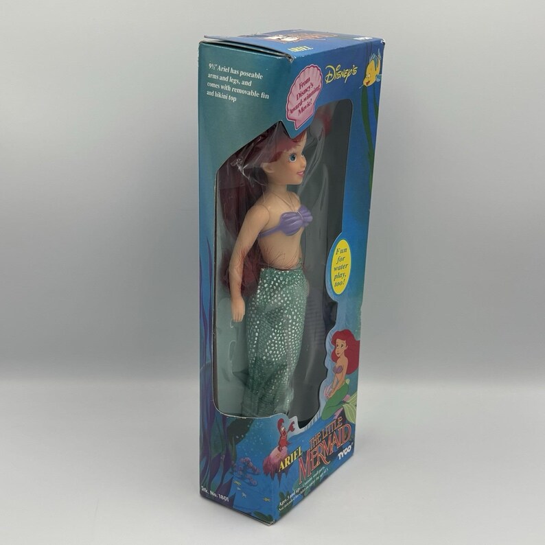 Vintage Ariel Little Mermaid Disney 1991 New sealed in box Tyco Doll Damaged Box image 5
