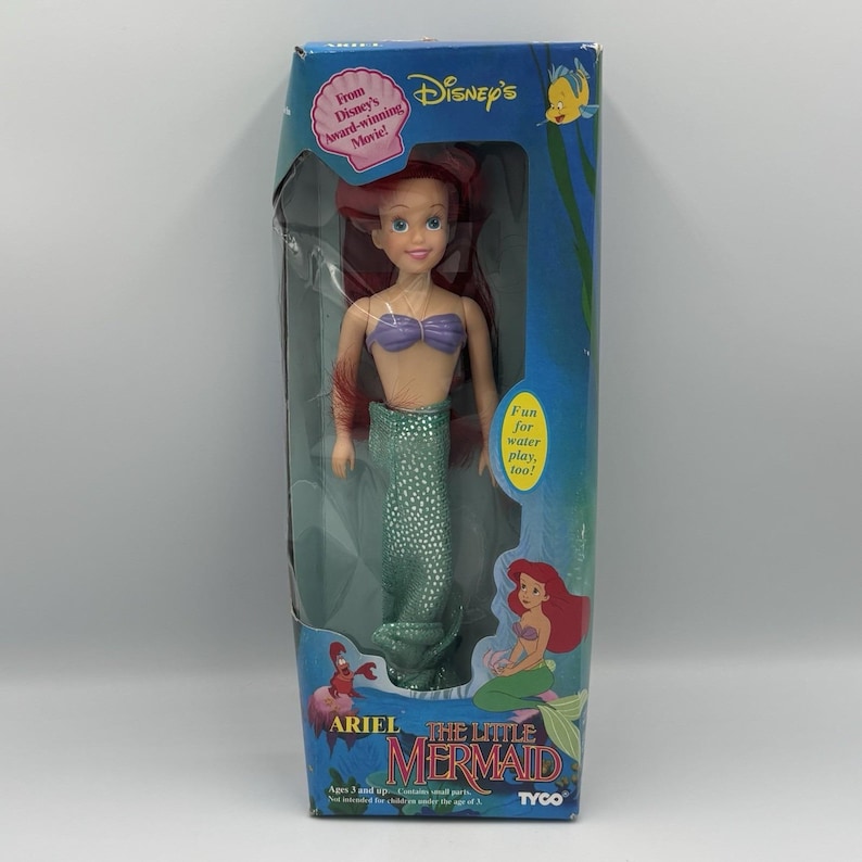 Vintage Ariel Little Mermaid Disney 1991 New sealed in box Tyco Doll Damaged Box image 17