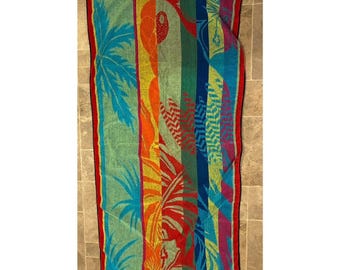 Kolorowy ręcznik plażowy Vintage Parrot