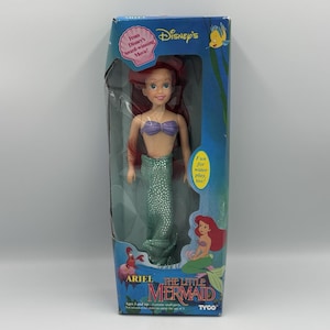 Vintage Ariel Little Mermaid Disney 1991 New sealed in box Tyco Doll Damaged Box image 1