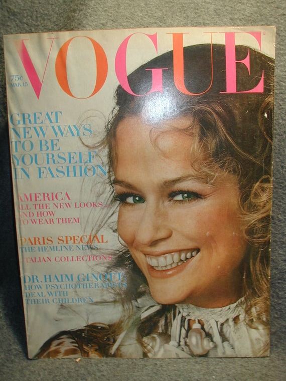 Vtg Vogue March 1970 Lauren Hutton Jean Shrimpton Ingrid Boulting MCM Ad Copy