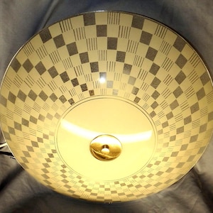 Large Vintage MCM 1960s Atomic Space Age Flying Saucer Ceiling Hugging Light Fixture