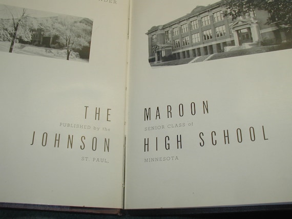 Antique Vintage 4 Johnson High School St Paul MN Annuals 1938, 1939, 1940, 1941 Historical Book
