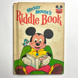 1972 Mickey Mouse’s Riddle Book - The Walt Disney Company - Vintage Children&#39;s Book