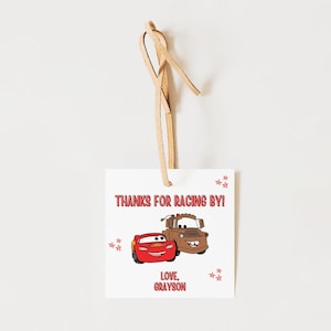 Cars Party Gift Tag | Printable Gift Tag | Cars Birthday | Cars Birthday Thank You | Lightning Mcqueen Birthday | Lightning Mcqueen Party