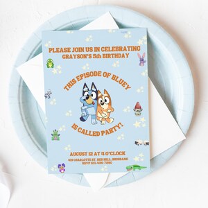 Bluey Birthday Invitation | Digital Birthday Party Invitation | Blue Dog Birthday Invitation | Bluey Birthday Party Invitation | Bluey Party