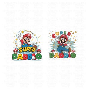 Super Daddio Png, fichier SVG Mario, jeu vidéo Super Mario Bros, MARIO EST 1985, famille correspondant, téléchargement de fichier numérique - Svg, Dxf, Pdf et Png