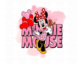 Minnie PNG, Minnie Clipart, Minnie Png, Transparent Design, Instant Download, cute watercolor minnie, minnie mouse watercolor clipart