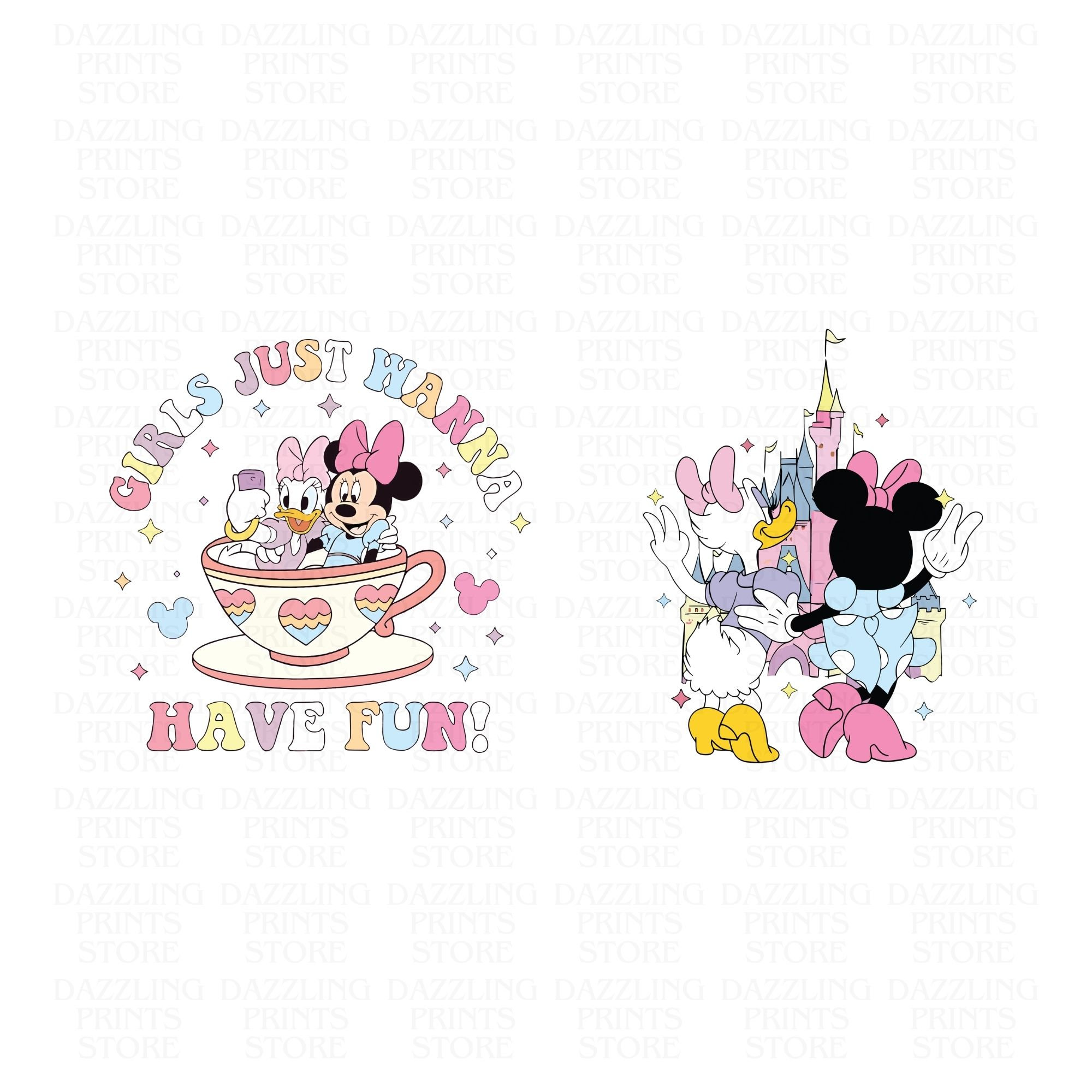 Girls just Wanna Have Fun Png, Minnie And Daisy Best Friends Svg, Besties Matching Eps, Besties Png,  Girls Trip, Digital Prints file, Png