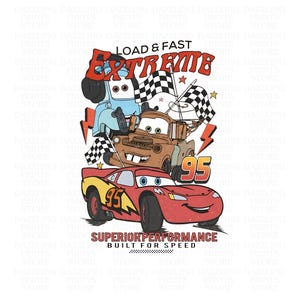 Cars Png, Lightning McQueen Png, Cars Shirt Png, Think Fast 95 Cars Png, Png Cars Sublimation Design, Digital File