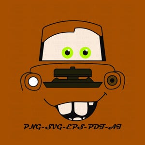 SVG car face, Mater Face Svg, Cars Face Svg, Cars Png,Svg For Cricut,Cars Mater, Cars Clipart svg, Cars Svg , Cars Shirt Design,Digital File