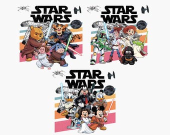 Retro Star Wars Disney PNG, Mickey & Friends Jedi Clipart - Toy Story Star Wars Mashup, Space Travel Png, Familienurlaub Png, Vacay Mode Png