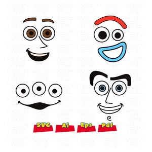 Toy Story Characters Face Bundle Png, Toy Story Face Svg , Toy Story Bundle Svg, Toy Story Group Shirt Eps, Toy Costume Ai, Digital Download