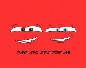 SVG bilansikte, Cars Face Bundle, Lightning MacQueen bilansikte svg, videospel clipart, eps-filer, clipart, utskrivbar png
