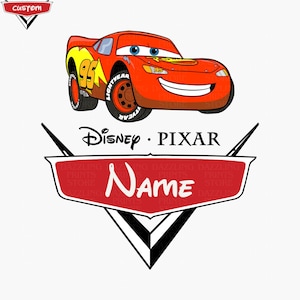 Personalized Cars Custom PNG Logo, Cars Original Birthday Sublimation, Custom Cars Logo with Name and Age, Cars Cake Topper T-Shirt Cliparts