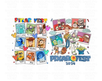 Pixar Fest 2025 Png Download, Disneyland Schloss Pixar Fest Png, Pixar Fest 2024 Party, Inside Out, Toy Story, Autos, Pixar Charaktere Png
