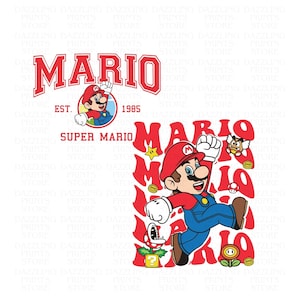 マリオ SVG ファイル、ビデオ ゲーム スーパー マリオ ブラザーズ、MARIO EST 1985、デジタル ファイルのダウンロード - SVG、DXF、PDF、PNG