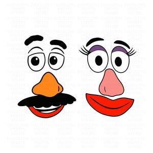 Mr. & Mrs. Potato Head Couples Set Digital Files - Design - Cricut - SVG - Silhouette Cameo - SVG - EPS - Pdf - Png Toy Story