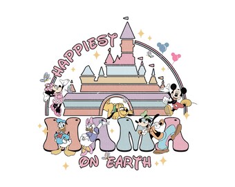 Happiest Mama On Earth Png, Family Trip Png, Mother's Day, Groovy Style Png, Vacay Mode Png, Magical Kingdom Png