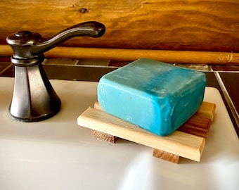 12 count reclaimed wood soap dishes - made in USA of a mix of white oak, red alder, poplar and hickory