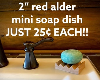 28 count 2" mini soap dishes - red mix of cherry and red alder wood - perfect for travel/sample size soaps