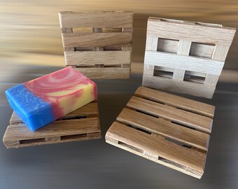 Handcrafted from reclaimed white oak made in USA 2 wood soap dishes 