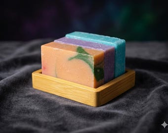 1 or 2 bamboo wood gift trays/soap dishes for the perfect gift sets - our classic trays have been upgraded! Both a gift tray and soap dish!