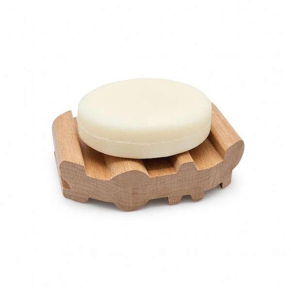 2 count- the roun-Dish SOAP dish - natural red alder wood spells the word SOAP!!