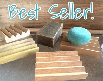 54 natural wood soap dishes - handmade in the USA - your choice of wood - poplar, red alder, sycamore or American cherry