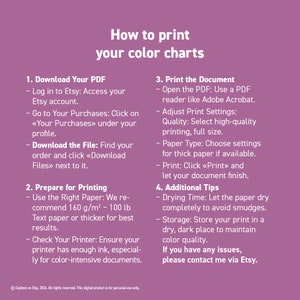 How to print your color charts guide.