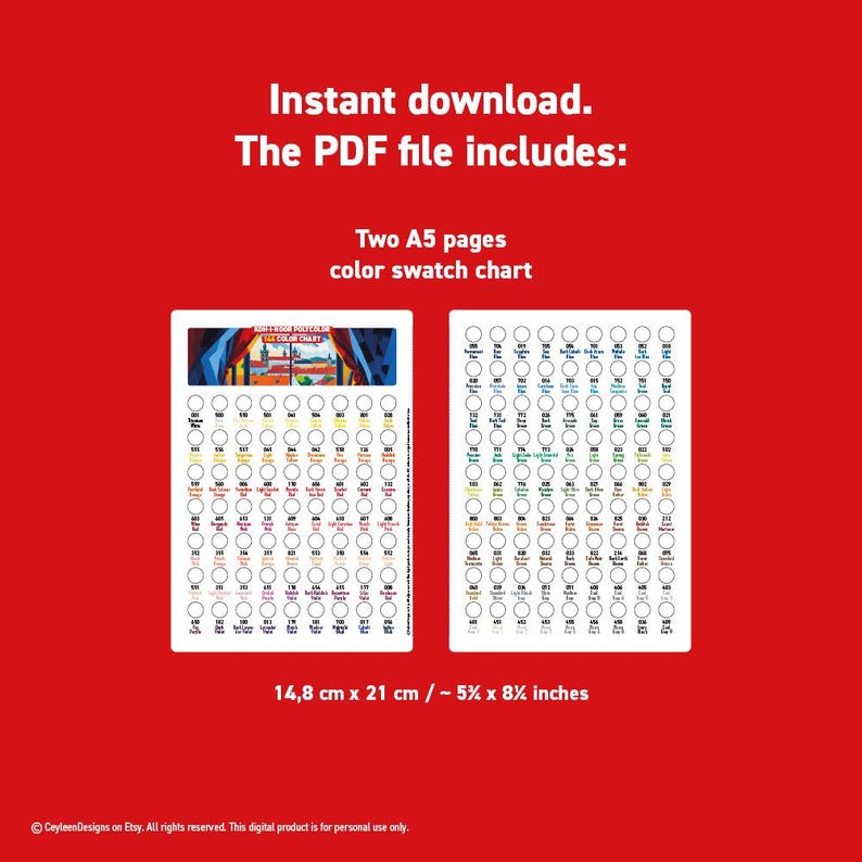 144 Color Frequency Chart.pdf Koh-i-noor Polycolor 144 Colored Pencils – A5 Swatch Chart - Printable ...