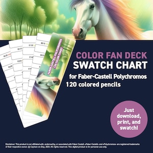 Faber-Castell Polychromos 120 kleurpotloden – kleurenwaaier staalkaart – afdrukbare DIY kleurenwaaier – digitale download