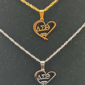 Delta Sigma Theta Heart Necklace (open heart)