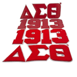 Delta Sigma Theta Chenille or Sequence Iron on Patches
