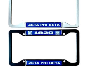 Zeta Phi Beta license plate frame