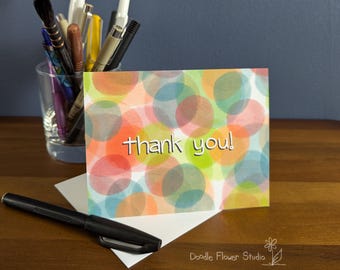 Colorful Dots, Thank You Card: Blank Inside, A2 Card with Envelope