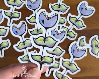 Venus Fly Trap, Pretty Vicious Monster Flower Sticker: Matte Vinyl