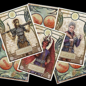 Baraja de 3 cartas del Tarot de Baldur's Gate: Arcanos Mayores. Baraja de Tarot de Baldur's Gate: 3 Arcanos Mayores