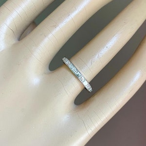 Vintage Platinum Baguette Diamond Eternity Ring Sz 7