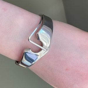 Vintage Mexico Sterling Silver Hinged Bracelet image 1