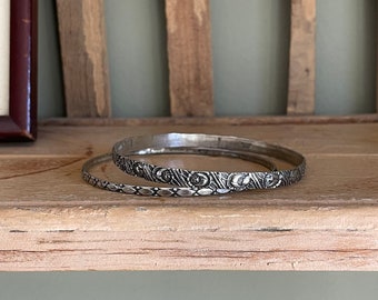 Two Vintage Mid Century Beau Sterling Silver Bangles